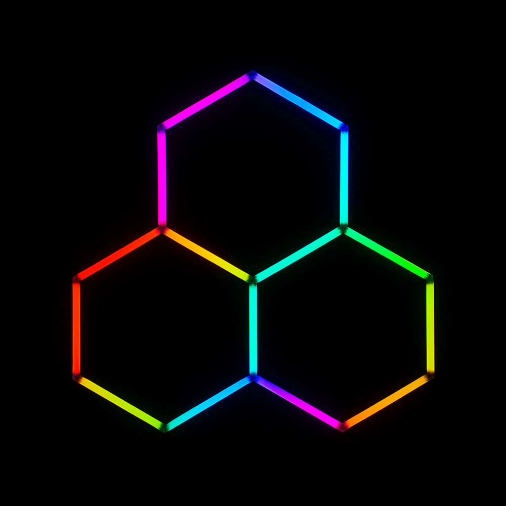 Kliktile Pro-Series Modular Hexagon RGB LED Lighting System - Dynamic Full-Color Array