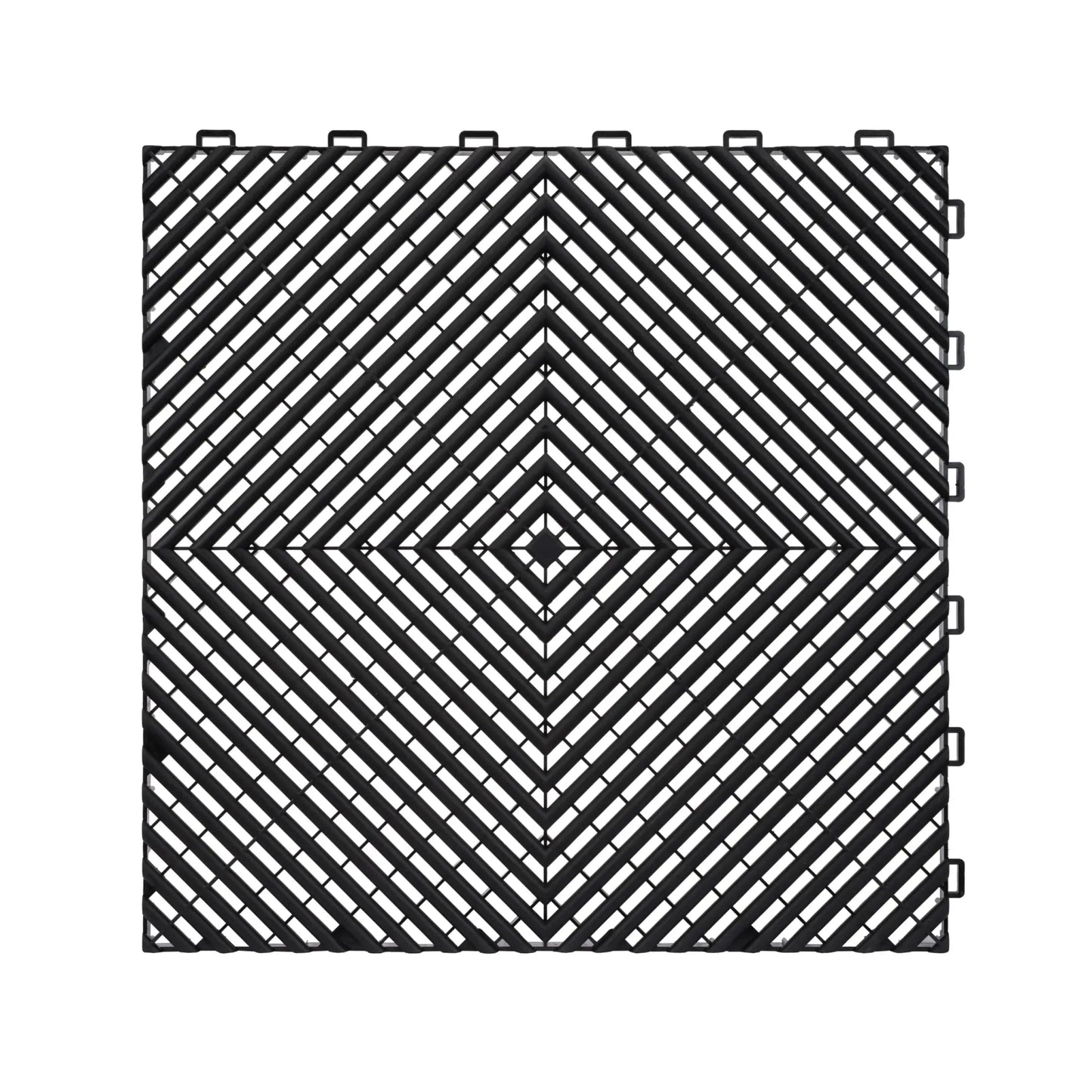 Kliktile Pro-Series Interlocking Garage Floor Tile - Sleek Black