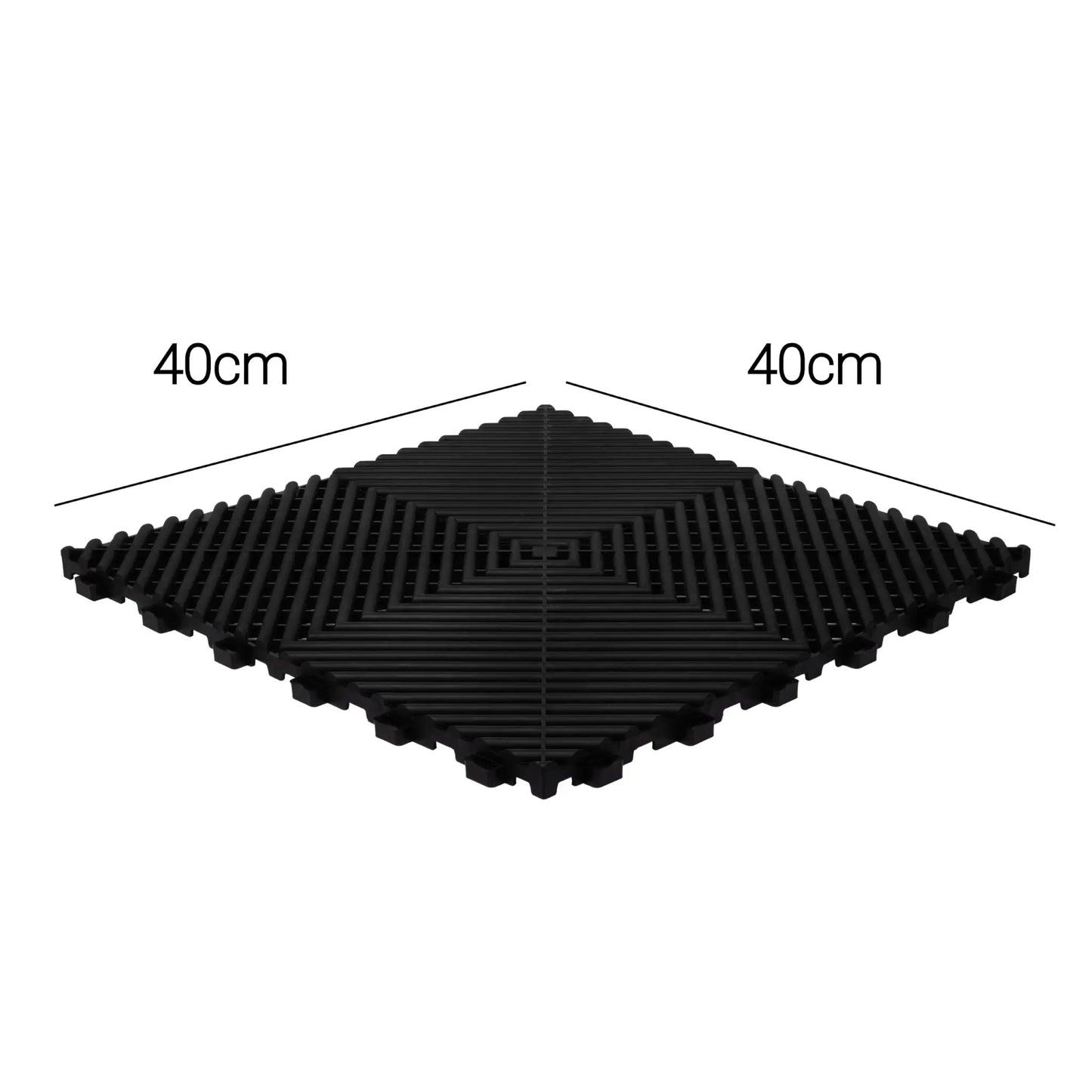 Kliktile Pro-Series Interlocking Garage Floor Tile - Sleek Black